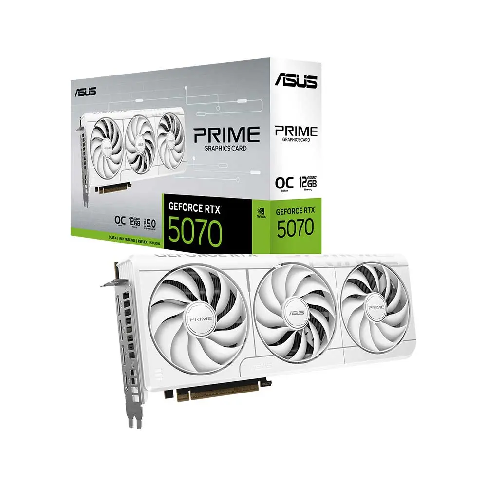 ASUS Prime RTX 5070 White OC Edition 12GB GDDR7 Graphics Card