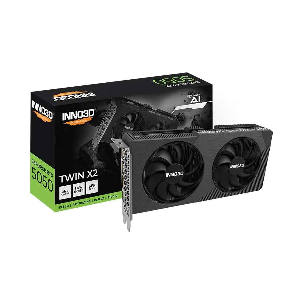 INNO3D RTX 5050 Twin X2 8GB GDDR6 Graphics Card (N50502-08D6-174071N)