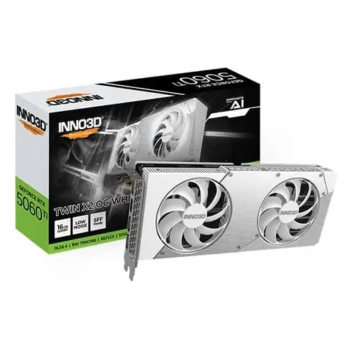 Inno3D RTX 5060 Ti Twin X2 OC White 16GB GDDR7 Graphics Card (N506T2-16D7X-191073W)