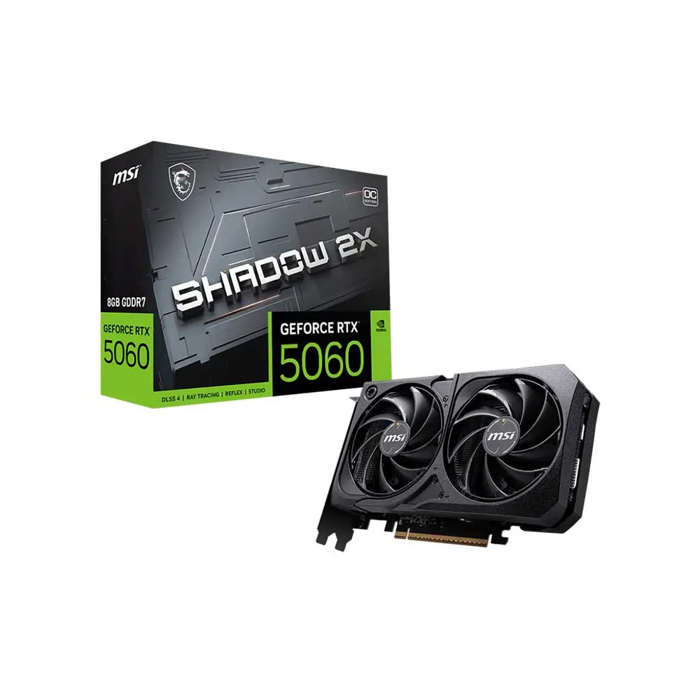 MSI RTX 5060 8G Shadow 2X OC 8GB GDDR7 Graphics Card (G5060-8S2C)