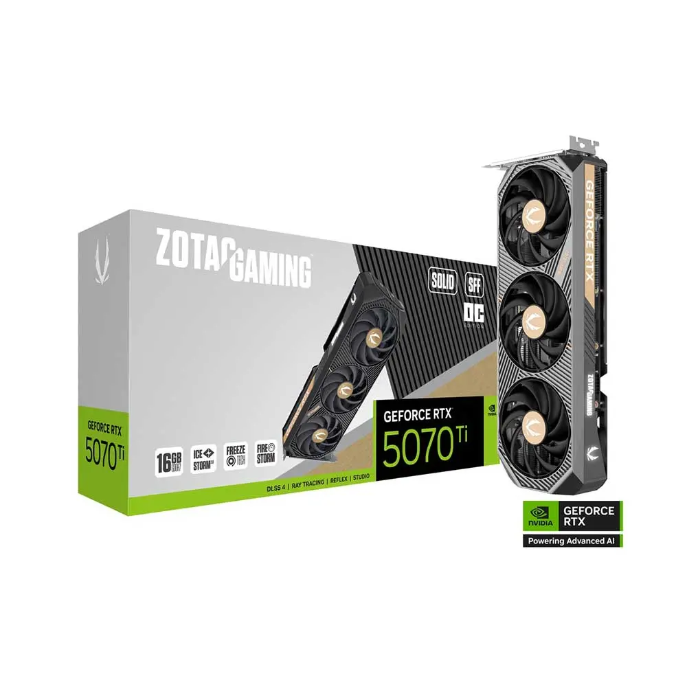 Zotac Gaming RTX 5070 Ti Solid SFF OC 16GB GDDR7 Graphics Card (ZT-B50710J3-10P)
