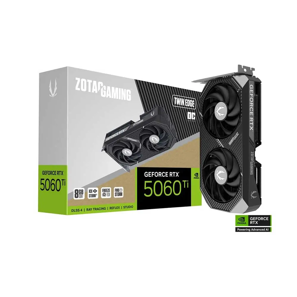 Zotac RTX 5060 Ti Twin Edge OC 8GB GDDR7 Graphics Card (ZT-B50610H-10M)