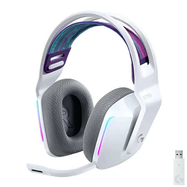 Logitech G733 Lightspeed RGB Wireless Gaming Headset (White) (981-000886)
